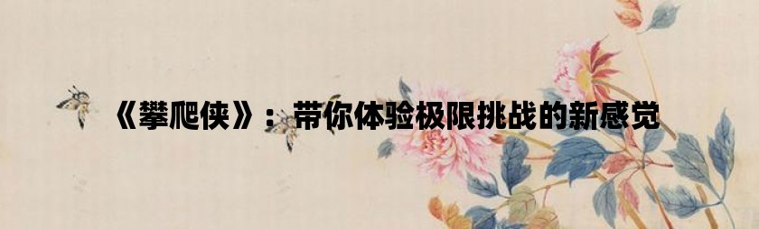 《攀爬侠》：带你体验极限挑战的新感觉