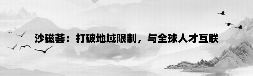 沙磁荟：打破地域限制，与全球人才互联